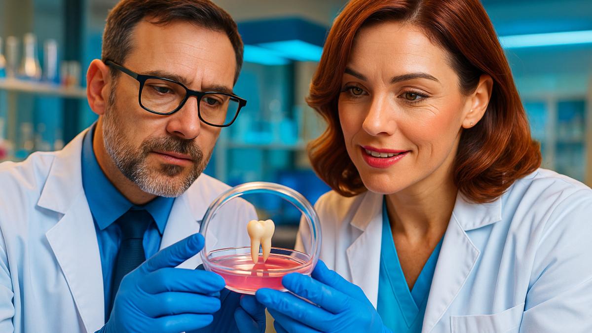 Учёные рассматривают выращенный зуб