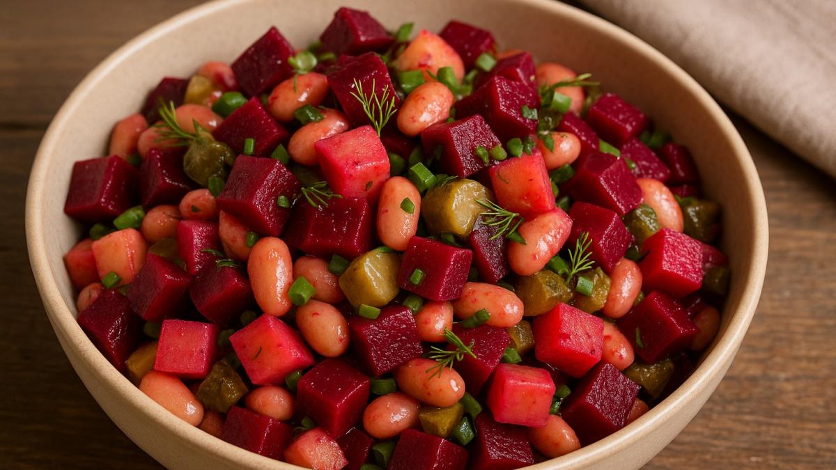 Салат из свеклы с фасолью