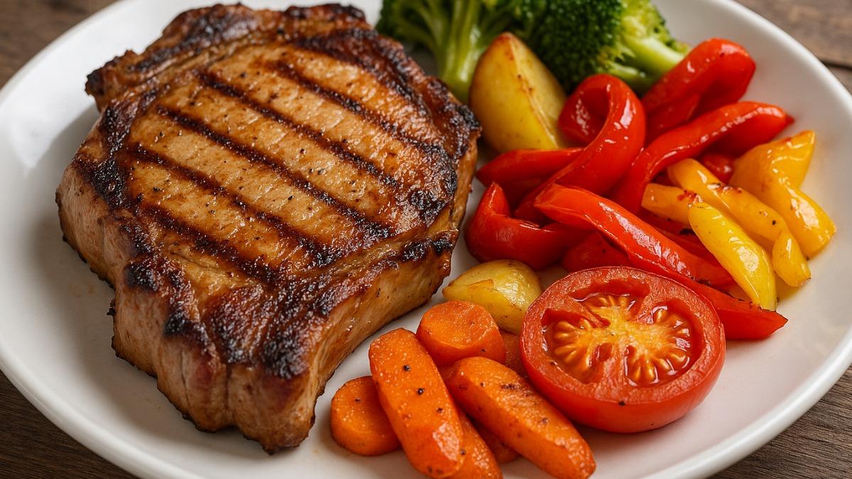 стейк с овощами