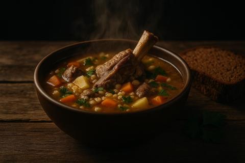 По кулинарному рецепту баранья лопатка запекается в духовке