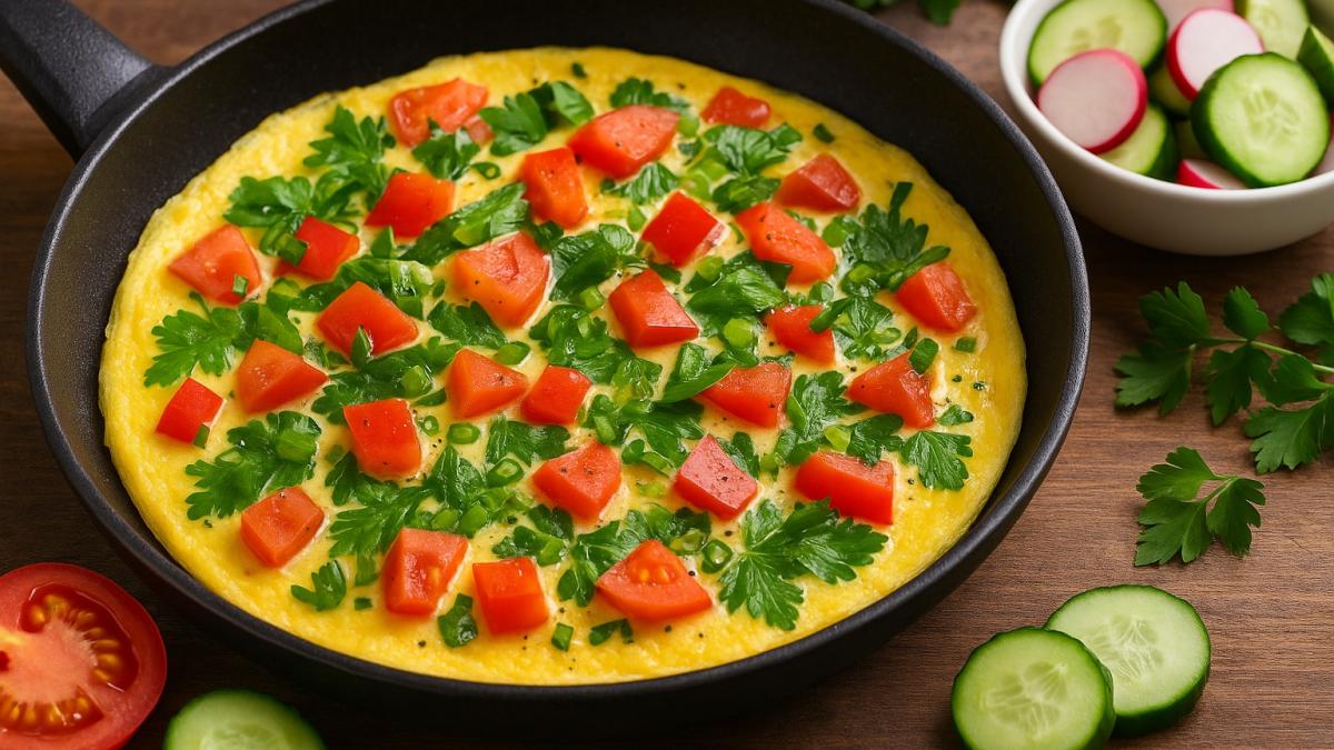 Омлет с овощами и зеленью