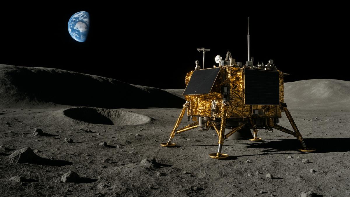 Лунный аппарат Чанъэ-6 на поверхности Луны