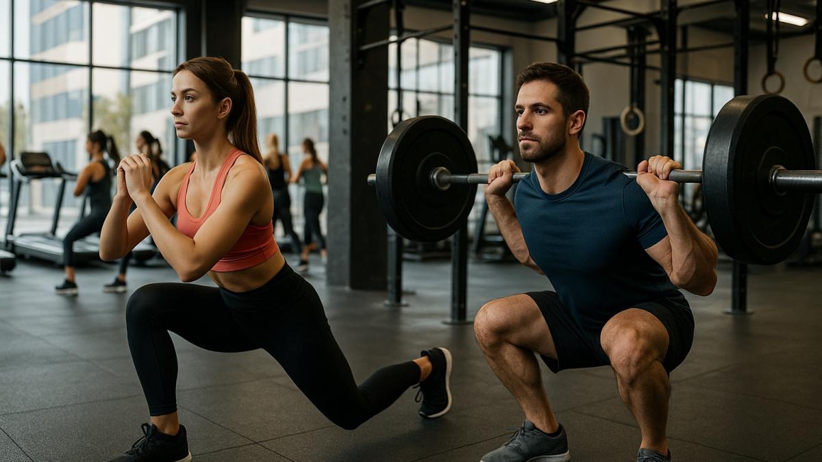 Люди в фитнес-зале Люди в фитнес-зале