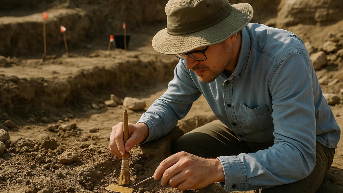 Археолог в Фанагории