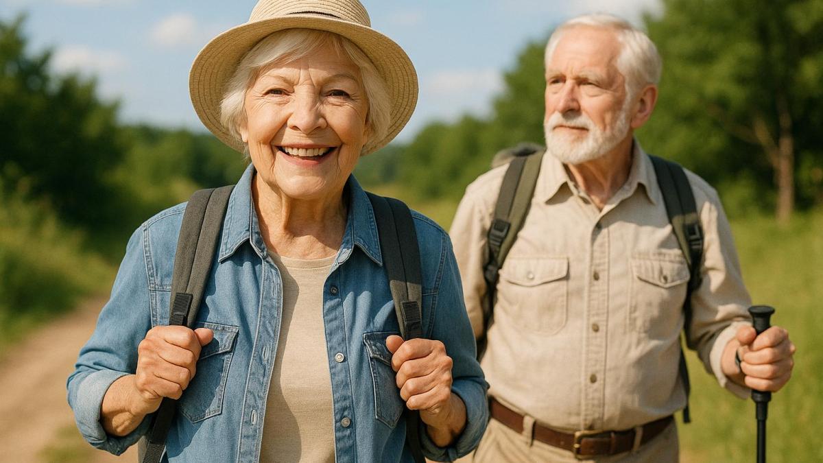 Пожилая пара в путешествии