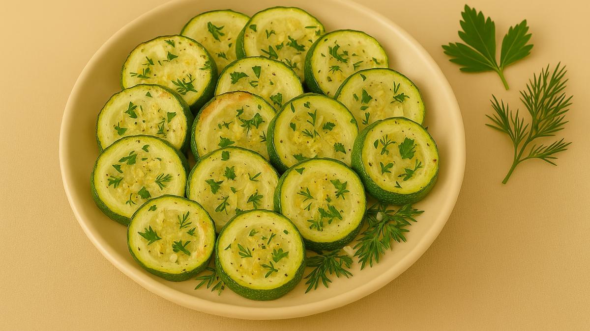 Запечённый кабачок с травами Запечённый кабачок с травами