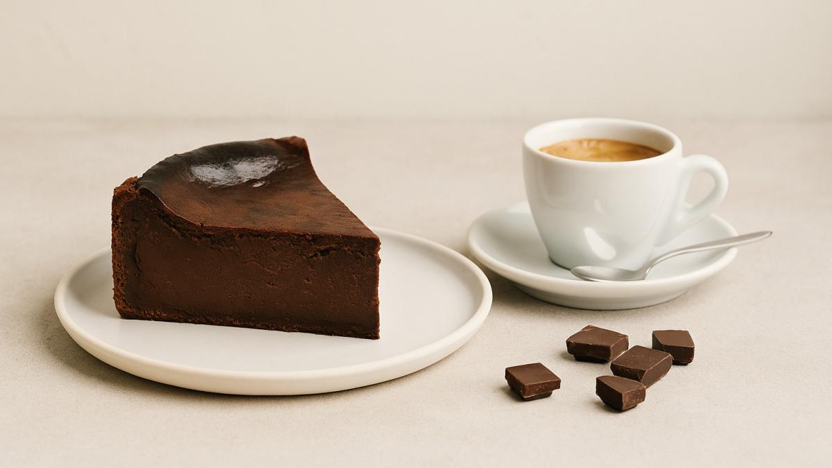 Баскский шоколадный чизкейк с кофе