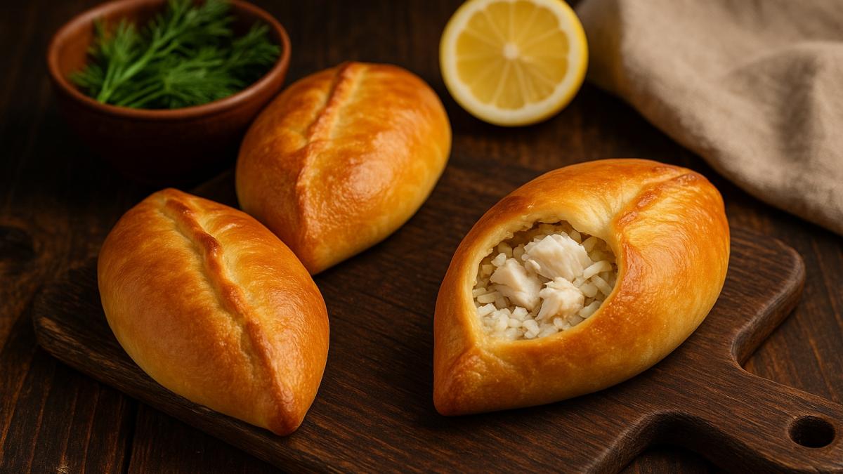 Расстегай с рыбой и рисом