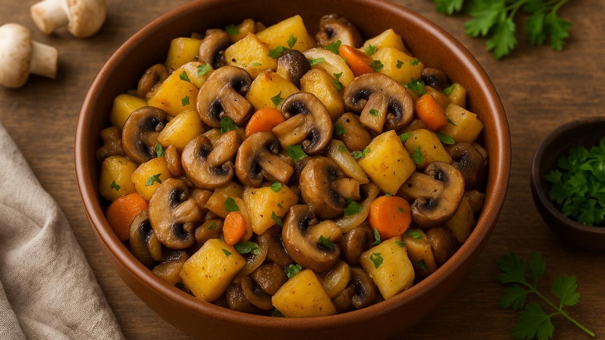 Жаркое из грибов и картофеля