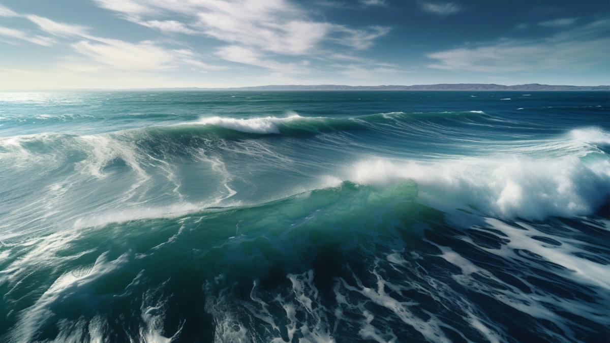 Спокойное море с волнами