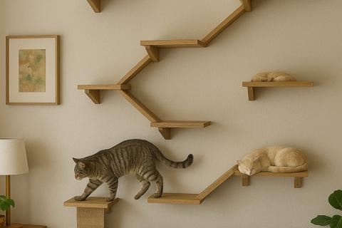 Как организовать игровой уголок для кошки в маленькой квартире