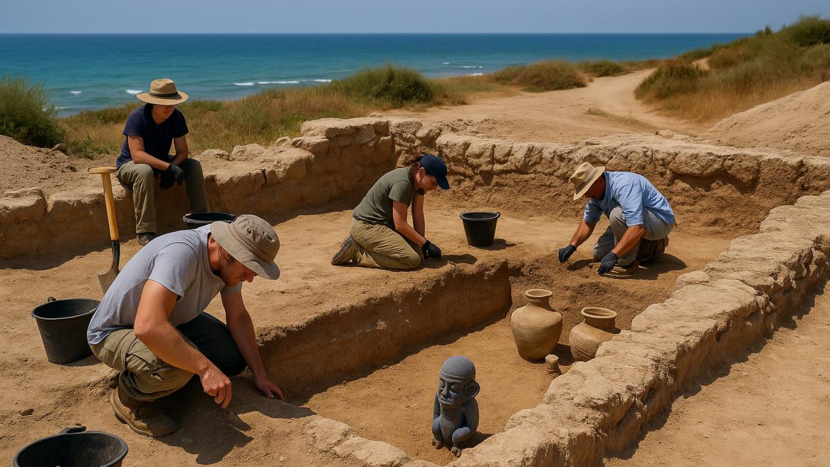 Археологи в Явне-Ям