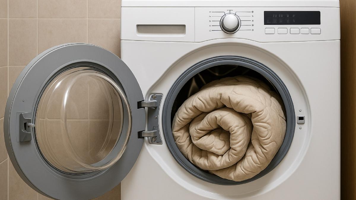 Тяжёлое одеяло в машинке