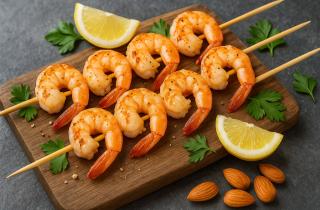 Королевские креветки на гриле с чесноком и средиземноморскими травами сохраняют сочность при приготовлении