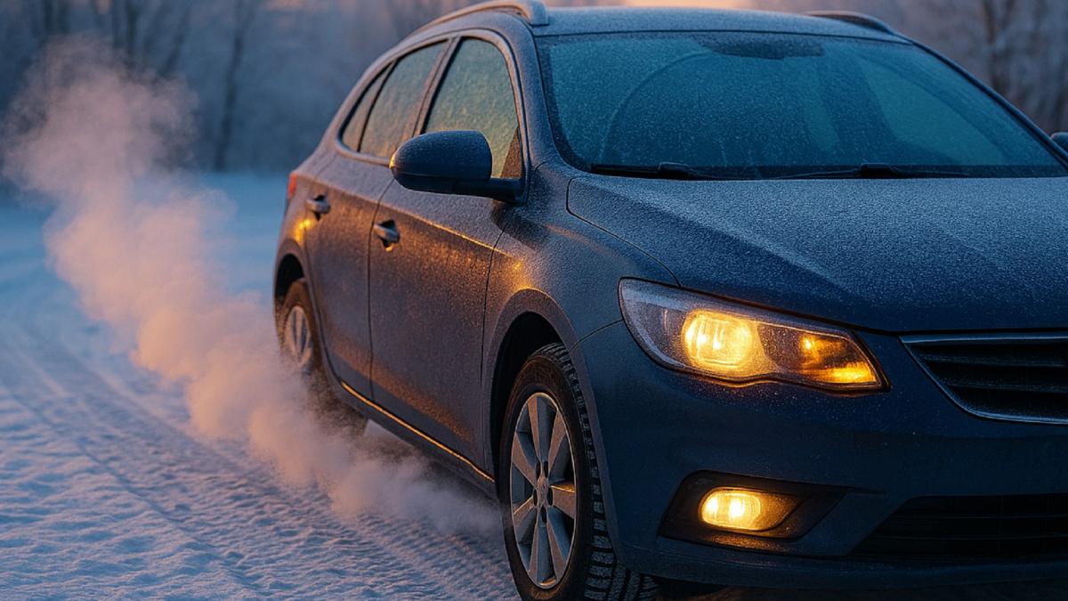 Машина на морозе