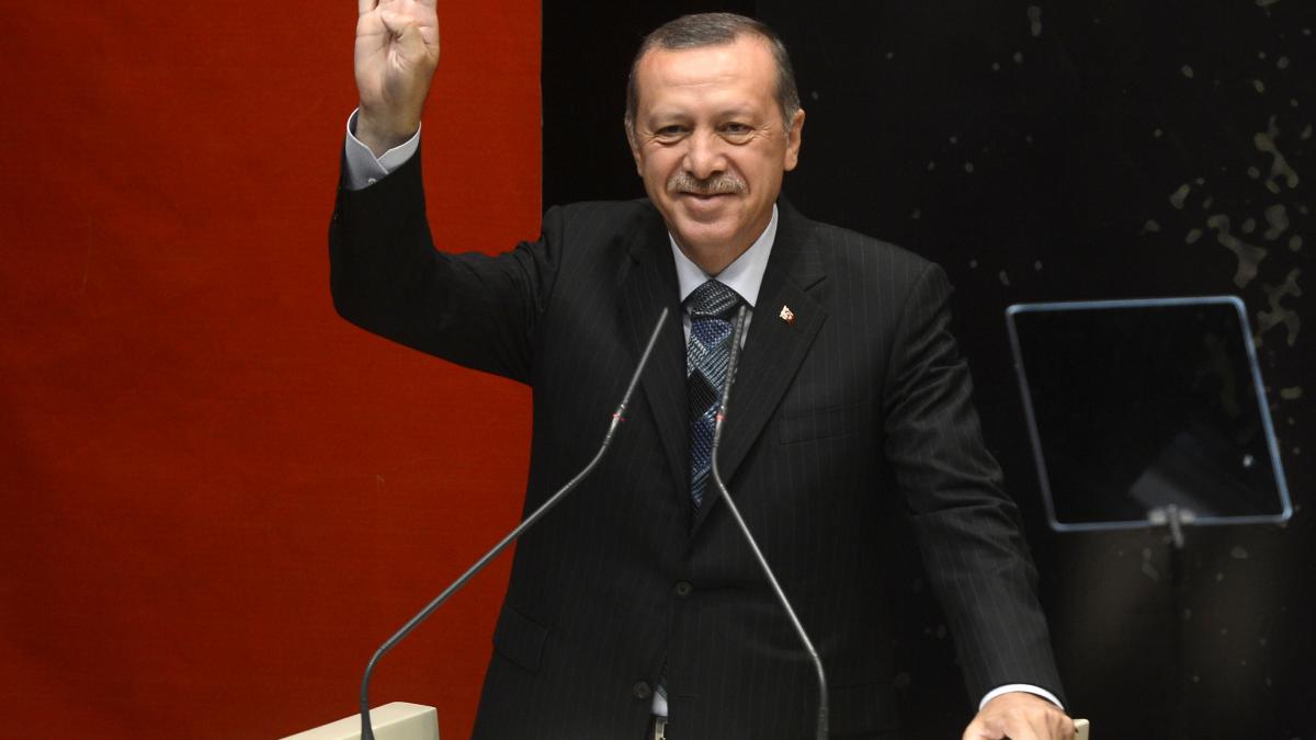 Erdogan gesturing Rabia
