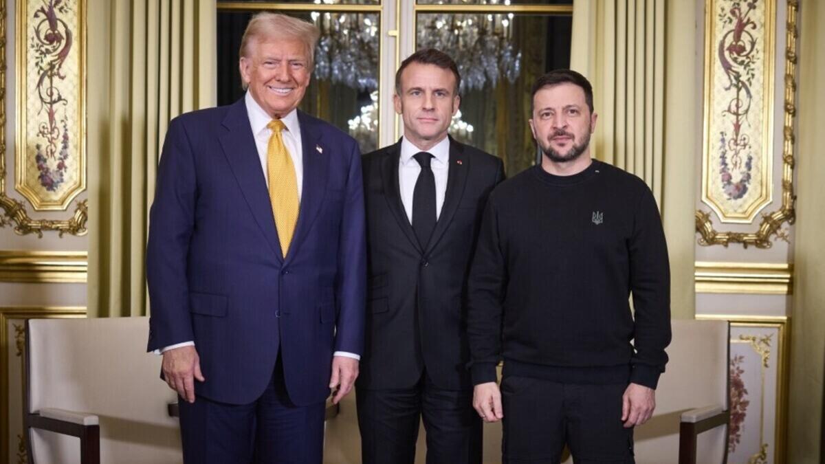 Трамп, Макрон и Зеленский Трамп, Макрон и Зеленский