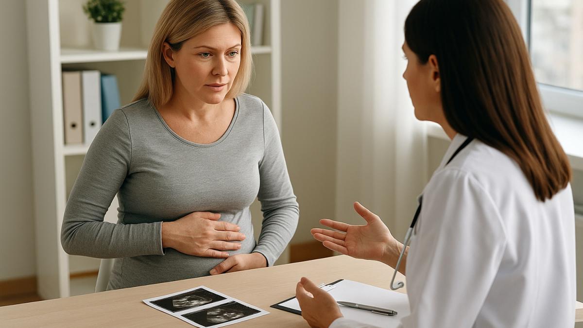 Беременная женщина на приёме у врача