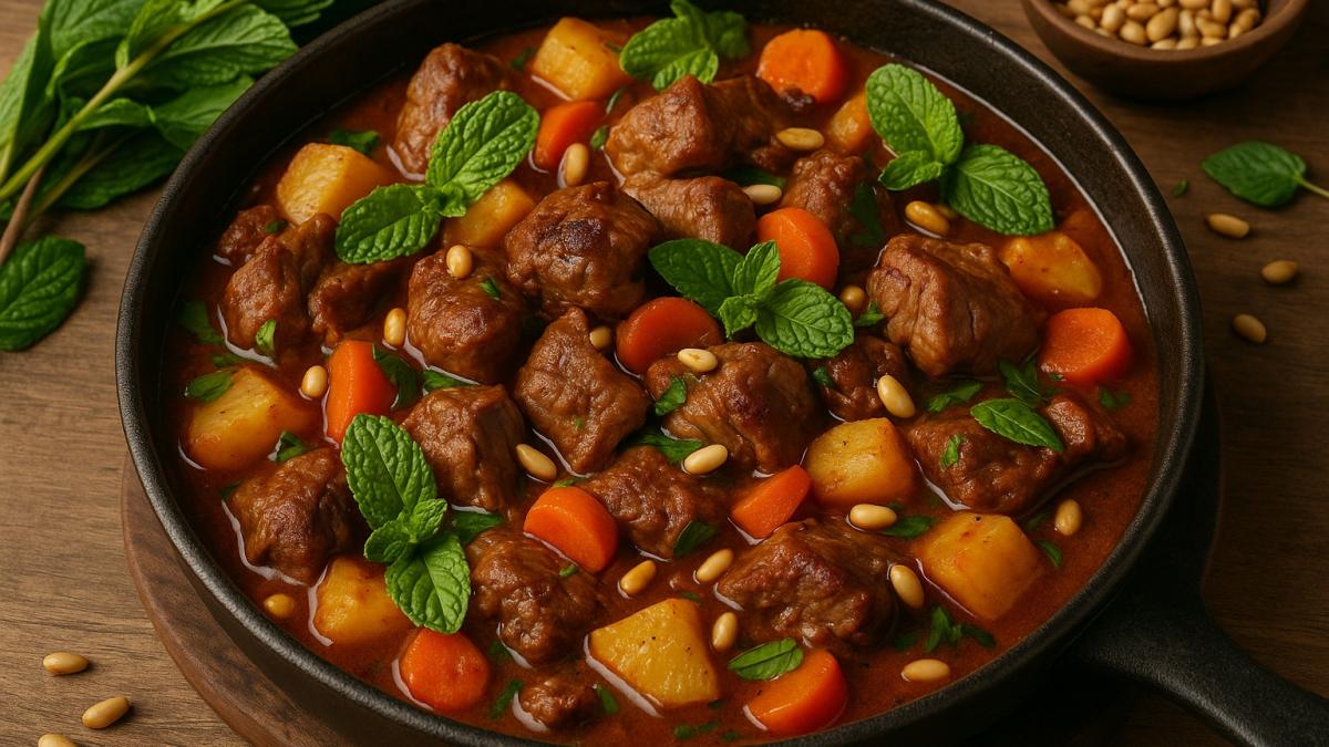 Рагу из ягнёнка с кедровыми орехами и мятой Рагу из ягнёнка с кедровыми орехами и мятой