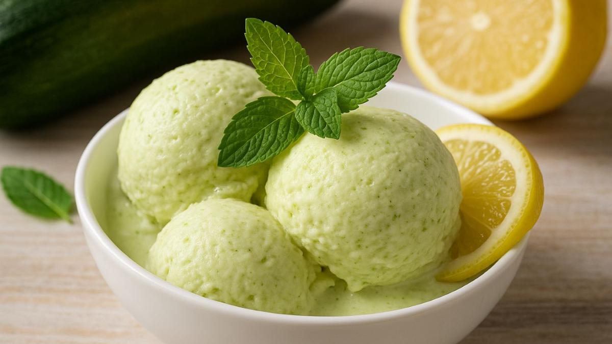 Мороженое с кабачком и мятой Мороженое с кабачком и мятой