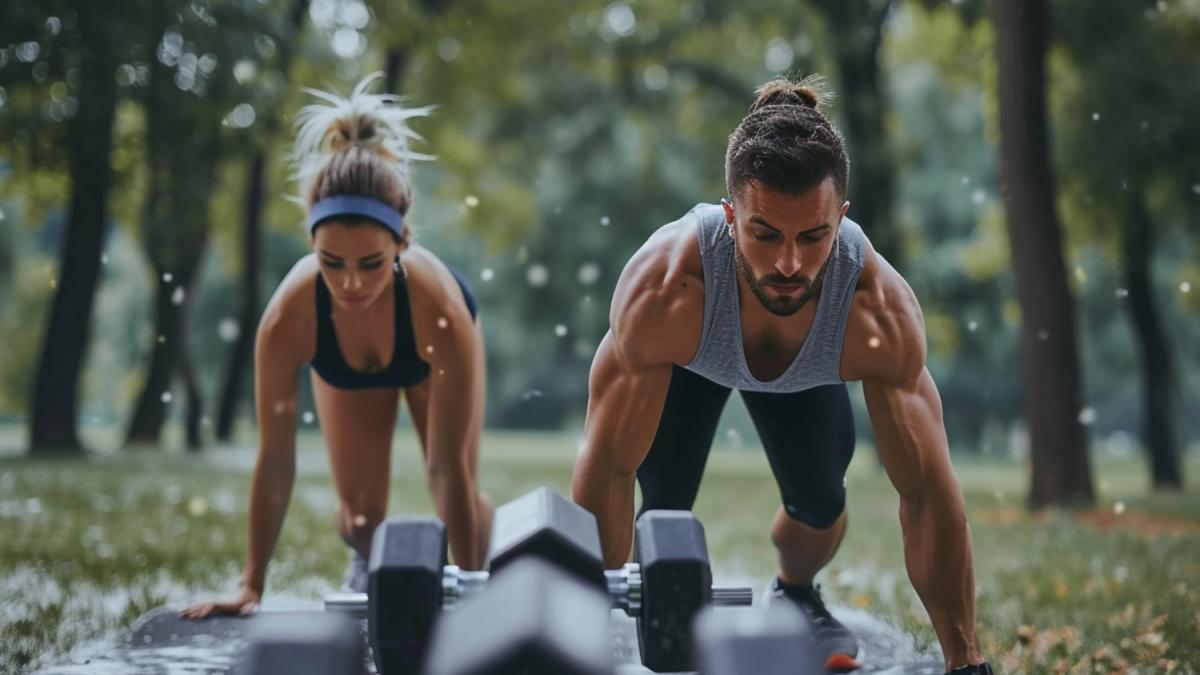 Люди тренируются вместе