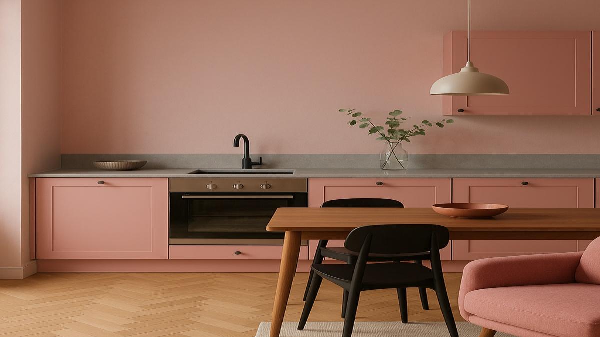 Розовая кухня