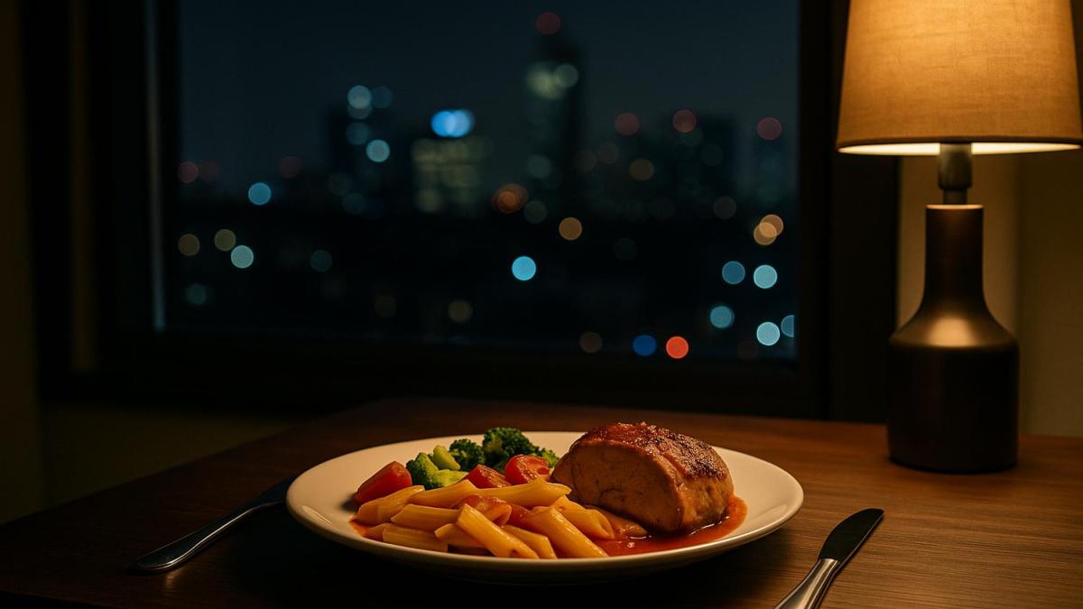 Поздний ужин у окна Поздний ужин у окна