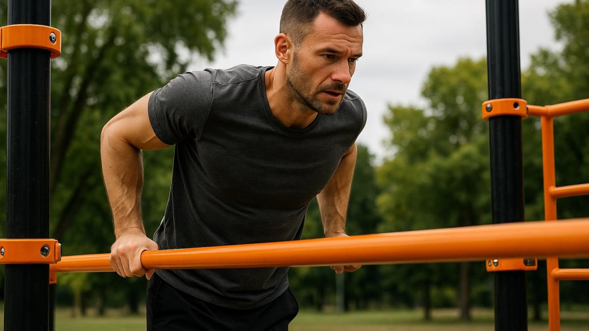 Тренировка на брусьях Тренировка на брусьях