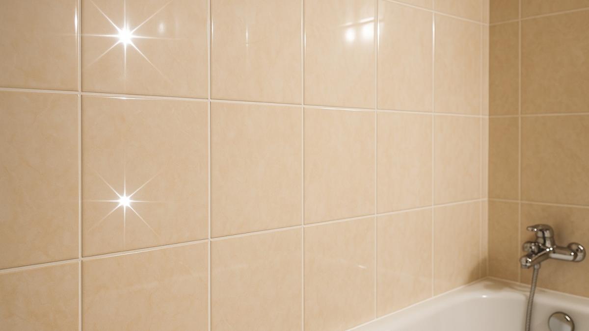 Чистая плитка в ванной