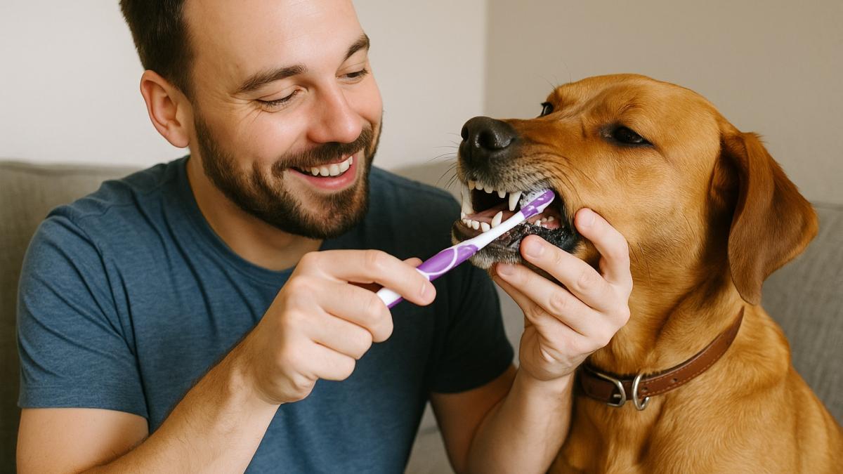 чистка зубов собаке