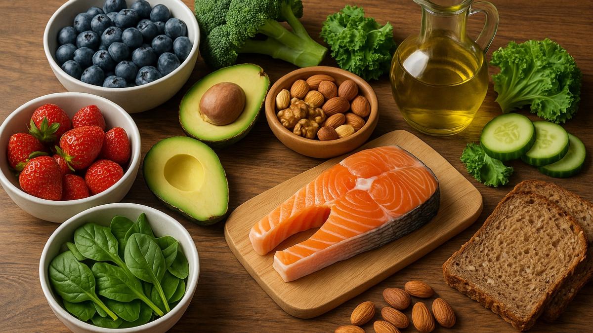 Полезные продукты на столе Полезные продукты на столе