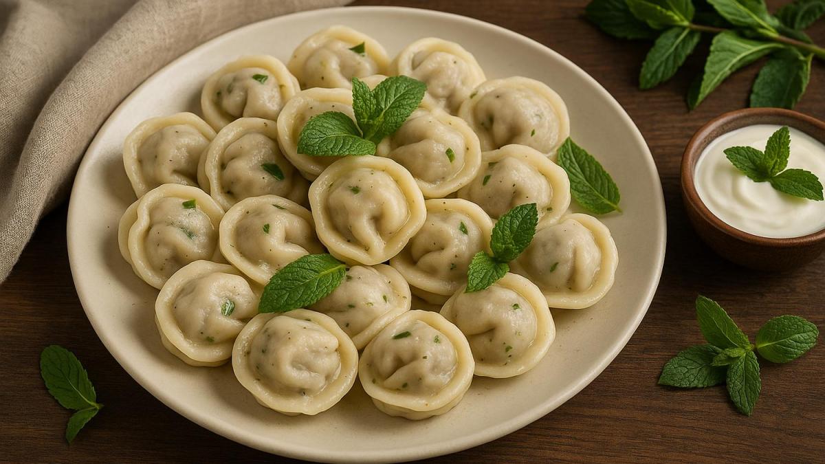 Пельмени с бараниной и мятой по-поморски