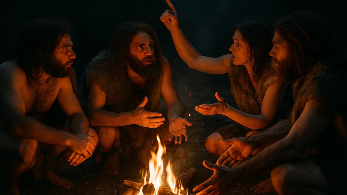Неандертальцы у костра