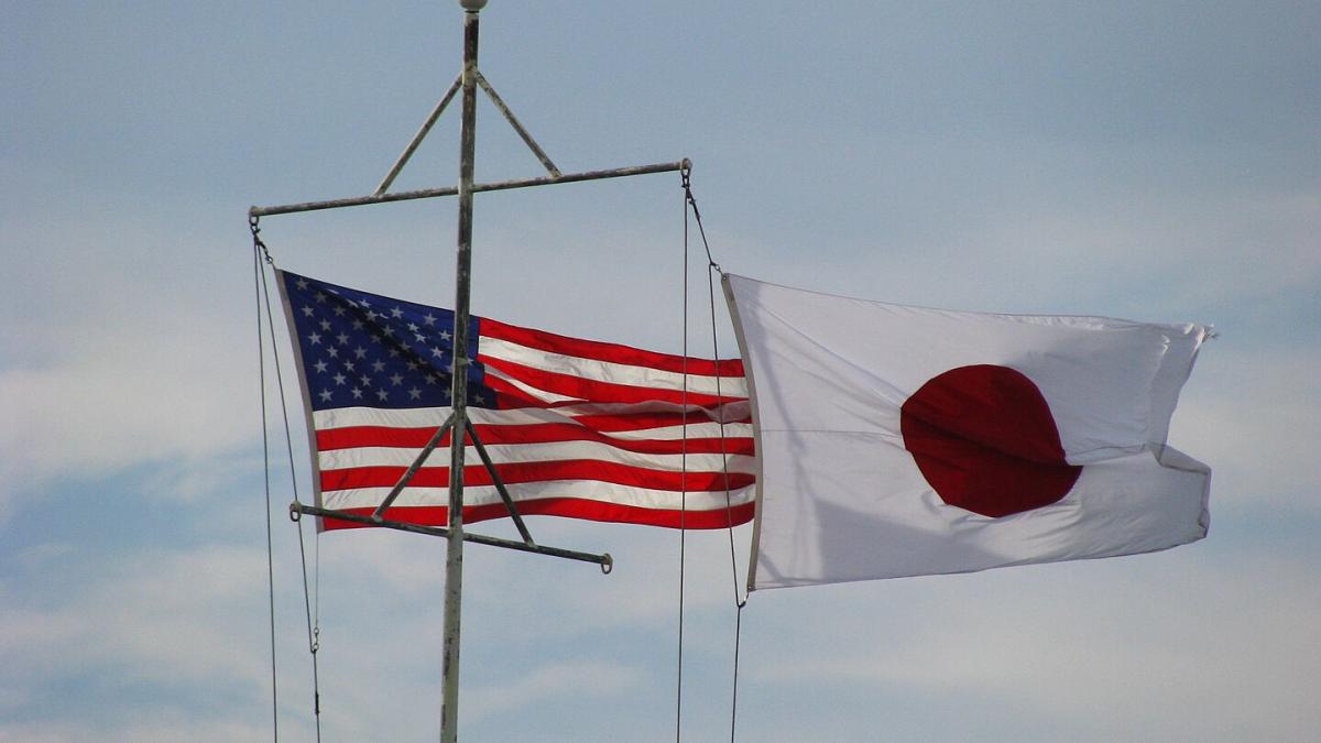 Флаг Японии и США
