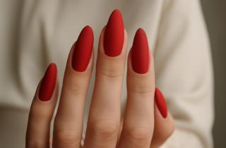 Вишнево-красный маникюр подходит к любому стилю — нейл-мастера