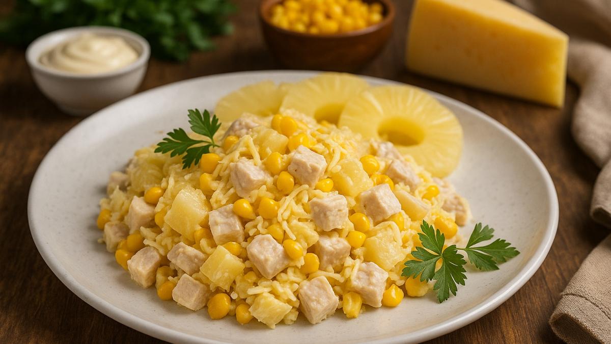 Салат с ананасом и курицей
