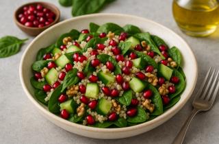 Салат с гранатом, курицей и орехами получается лёгким — повар