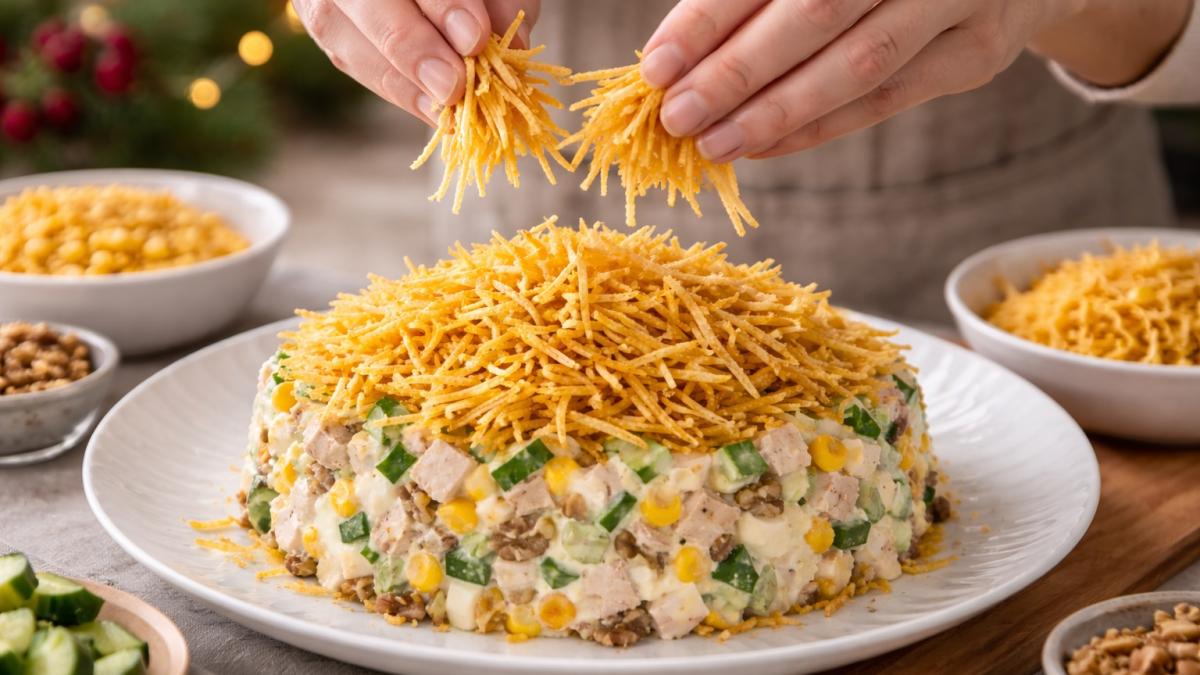 Салата с картофелем пай