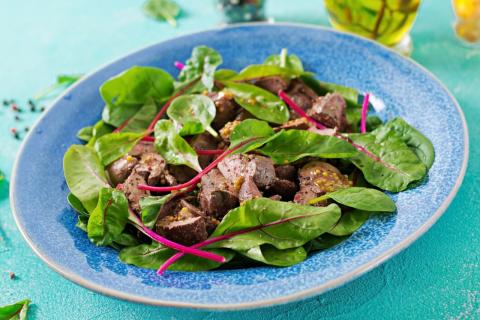 Рецепт салата с куриной печенью и корейской морковью