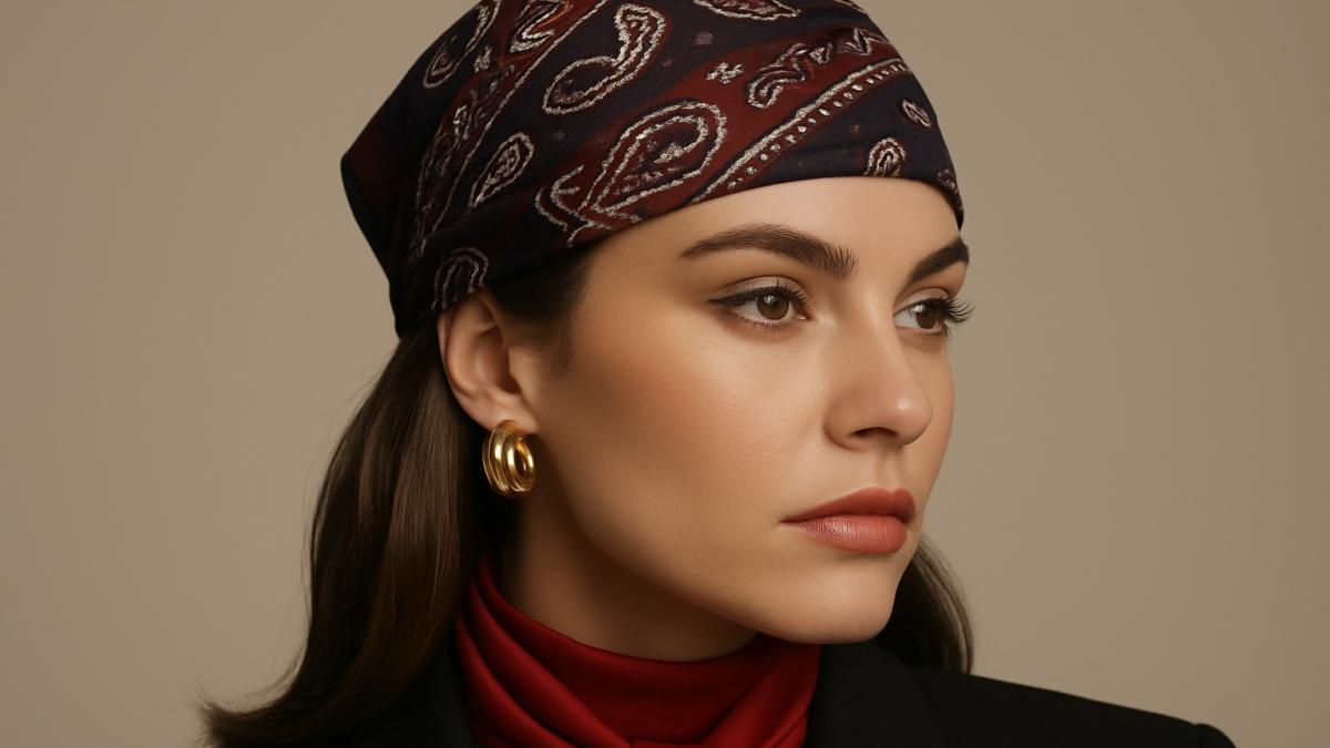 Женщина в шелковой бандане