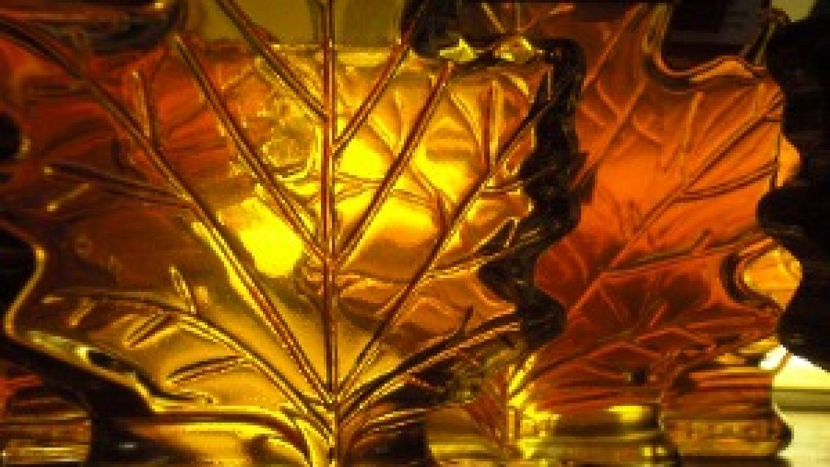 Maple syrup glass light leaf (5172182978) Maple syrup glass light leaf (5172182978)