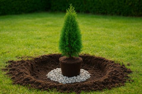 Живая изгородь из хвойных очищает воздух и создаёт тень