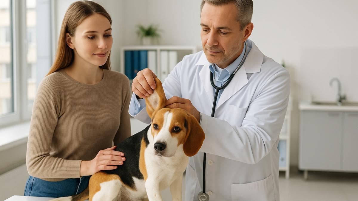 Осмотр питомца у ветеринара Осмотр питомца у ветеринара