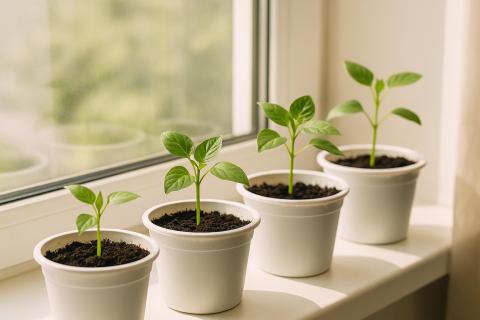 Беру обычную землю с огорода и делаю одно действие — рассада растёт, как на дрожжах