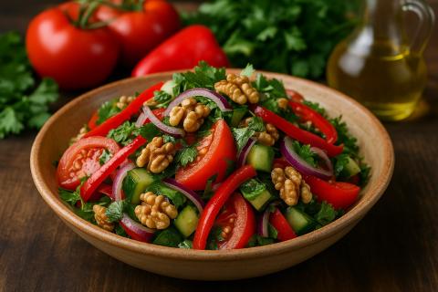 Салат из говяжьего сердца с солёными огурцами получается сытным