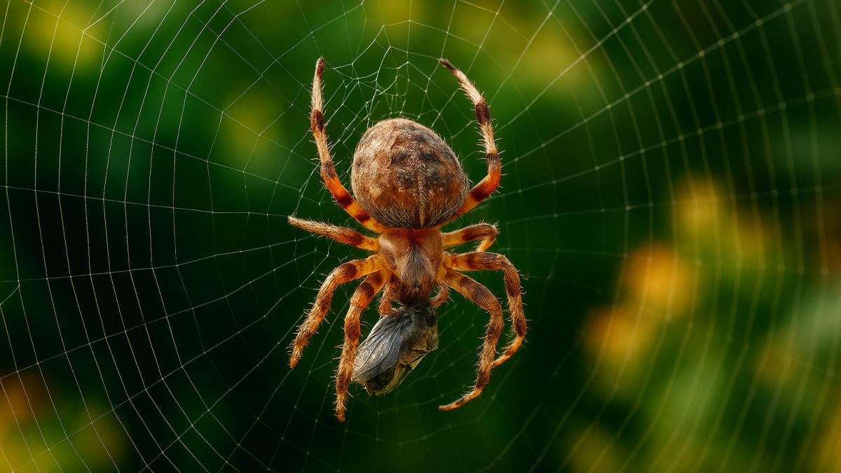 Паук на паутине