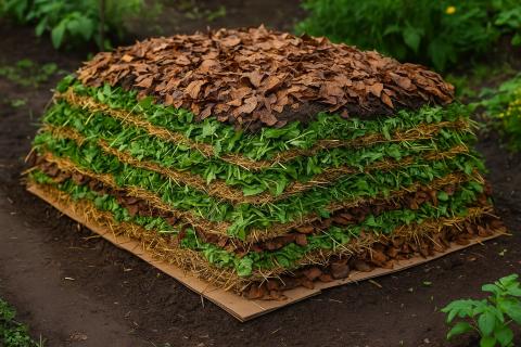 Педриали объяснил: садовая лазанья создаётся из чередующихся зелёных и коричневых слоёв органики Педриали объяснил: садовая лазанья создаётся из чередующихся зелёных и коричневых слоёв органики