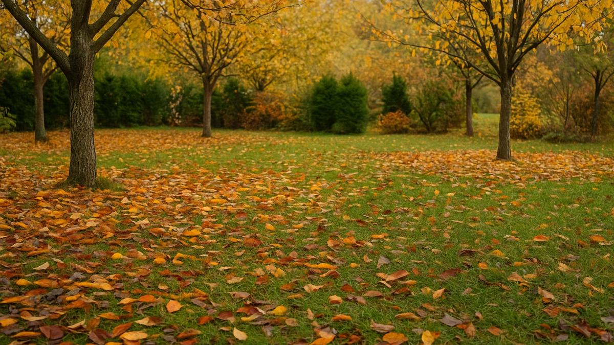 Осенний сад без уборки листвы