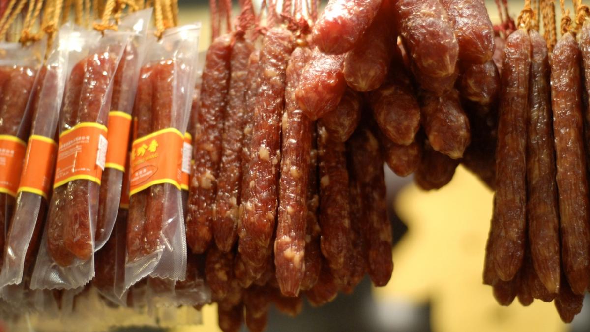 Chinese sausages drying