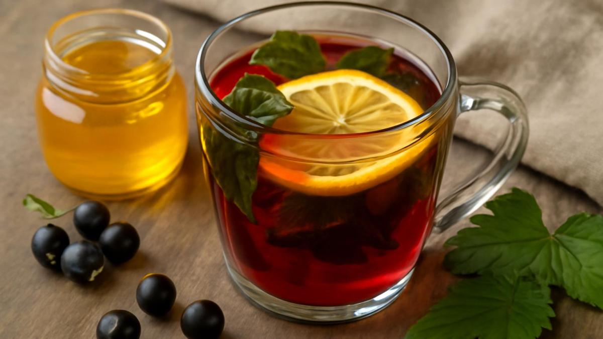 Чайный настой из листьев иван-чая и смородины